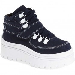Jeffrey Campbell Top-Peak Platform Sneaker NAVY-WHITE-NUBUCK pentru dama
