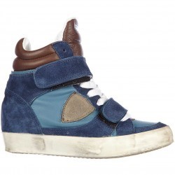 Philippe Model High Top Suede Sneakers Piaf Edith Blue pentru femei