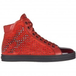 Hogan High Top Suede Sneakers Rebel Red pentru dama